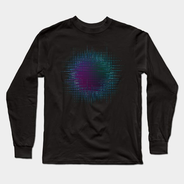 Sci-Fi Glitch Splatter Long Sleeve T-Shirt by JDWFoto